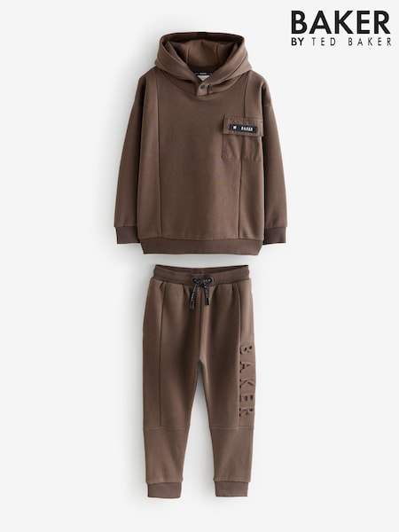 Baker by Ted Baker Oversized Brown Hoodie and Joggers Set (F69025) | AED269 - AED311