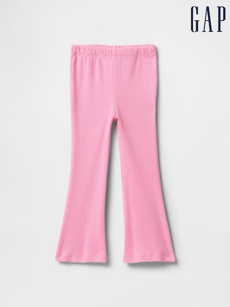 Розовый - Gap Ribbed Flare Leggings (6mths-5yrs) (F69154) | €13