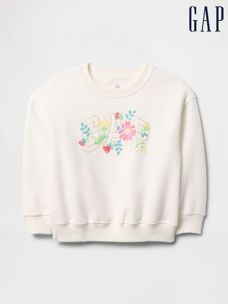 Gap White Floral Vintage Soft Sweatshirt (6mths-5yrs) (F69155) | €28