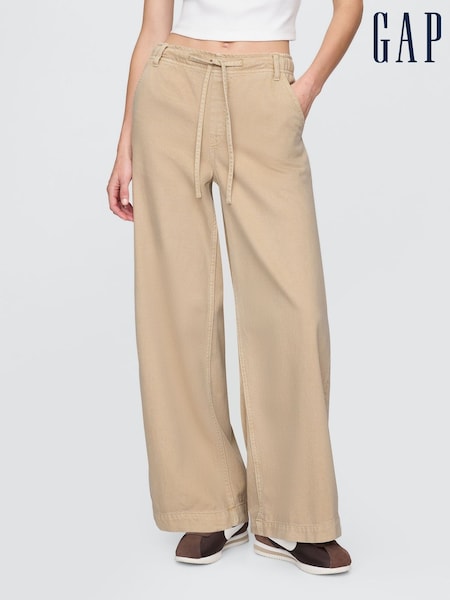 Gap Beige Mid Rise UltraSoft Easy Baggy Jeans (F69200) | €73