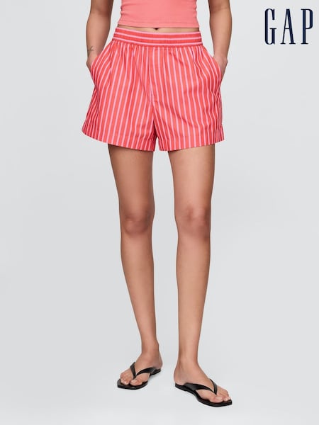 Gap Red Cotton Poplin Striped Shorts (F69209) | kr500