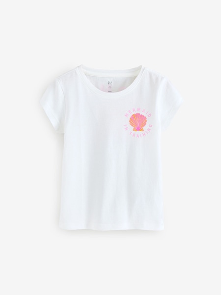 Gap White Shell Logo Short Sleeve Crew Neck T-Shirt (F69222) | €14