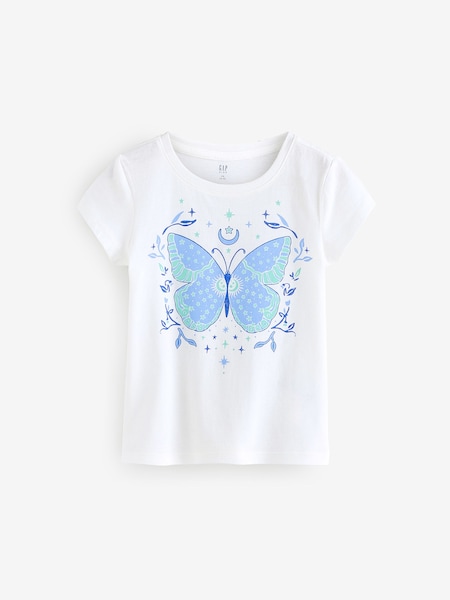 Gap White/Blue Butterfly Logo Short Sleeve Crew Neck T-Shirt (F69225) | €14