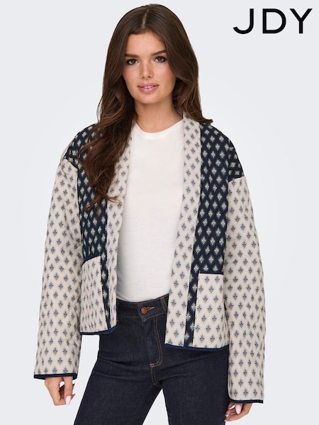 JDY White Quilted House Coat (F69229) | ₪226
