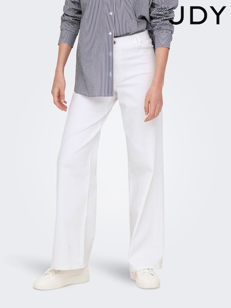 JDY White High Waist Wide Leg Super Soft Jeans (F69243) | ₪191