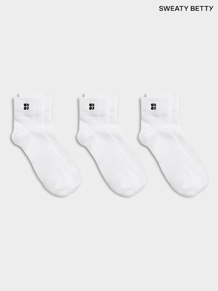 Sweaty Betty White Essentials Mini Crew Socks 3 Pack (F69246) | €38