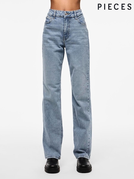 PIECES Blue Straight Leg High Waist Jeans (F69300) | €56