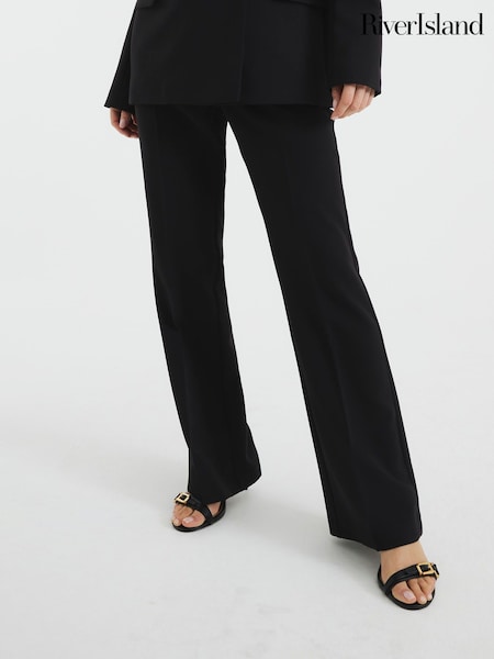 שחור - River Island Slim Flare Trousers (F69319) | ‏201‏₪