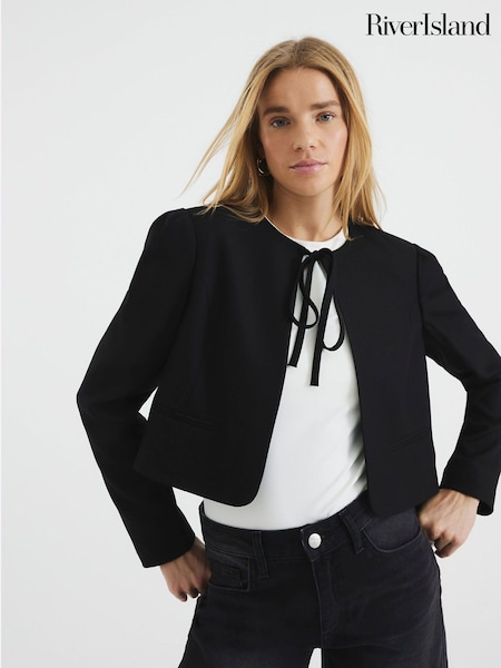 River Island Black Tie Front Blazer (F69322) | €73