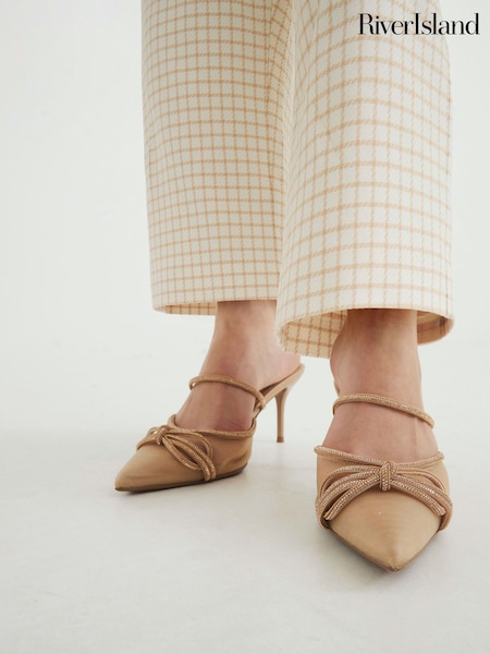 River Island Diamante Mules (F69329) | 343 LEI