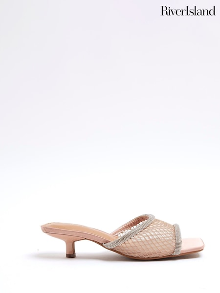 River Island Diamante Peep Toe Heeled Sandals (F69358) | ‏221 د.إ.‏