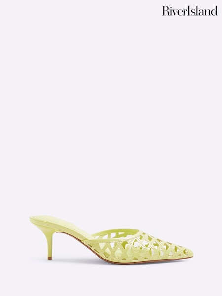 River Island Green Lattice Mule Court Shoes (F69361) | 218 QAR