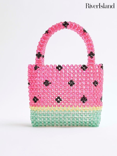 River Island Pink Watermelon Beaded Grab Bag (F69372) | €40