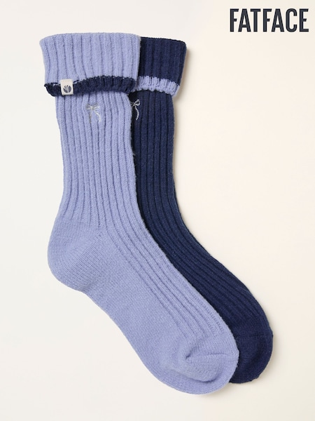 FatFace Blue 2 Pairs of Super Soft Bow Socks (F69484) | €18