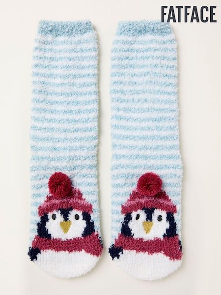 FatFace Blue Fluffy Penguin Socks (F69493) | €18
