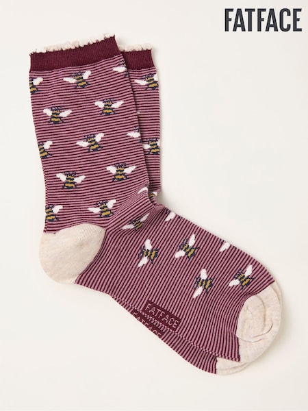 FatFace Purple Bee Socks (F69514) | €11