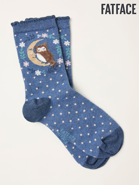 FatFace Navy Fluffy Owl Socks (F69516) | €11