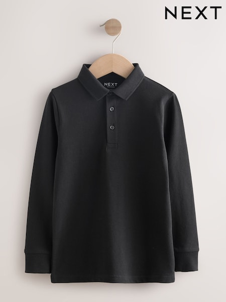 črna - Long Sleeve Polo Shirt (3-16yrs) (F69578) | € 10 - € 16