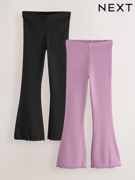Black and Purple - Rib Flare Leggings (3-16yrs) (F69586) | € 15 - € 27