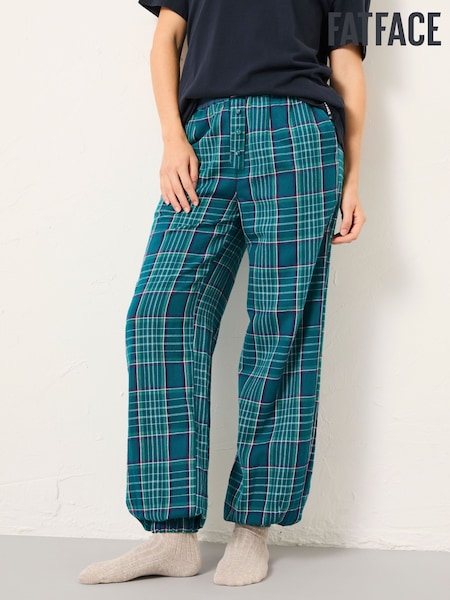 FatFace Rae Teal Blue Check Boyfriend Pyjama Bottoms (F69610) | €45.50
