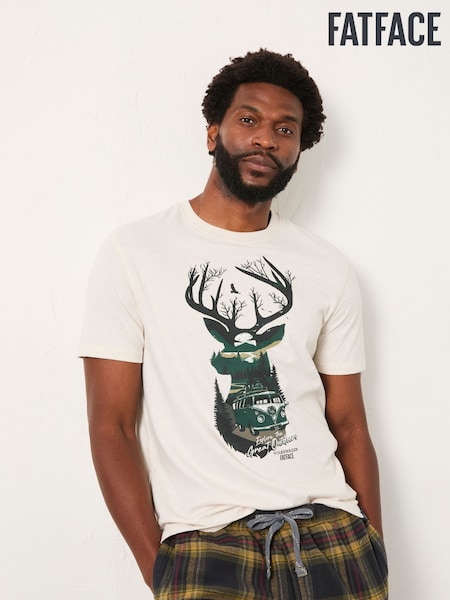 FatFace Natural VW Stag Tshirt (F69740) | 146 QAR
