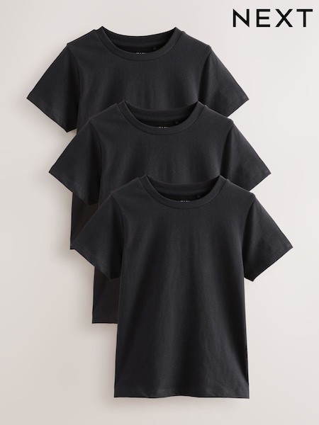Black 3 Pack T-Shirts (3-16yrs) (F69750) | 49 QAR - 79 QAR