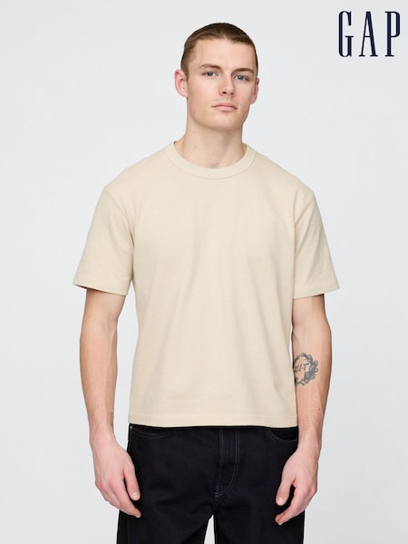 Gap Beige Washed UltraSoft Heavyweight Boxy T-Shirt (F69864) | €33