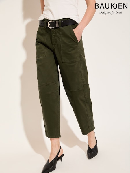 Baukjen Green Amelia Barrel Leg Cargo Trousers (F69955) | €164