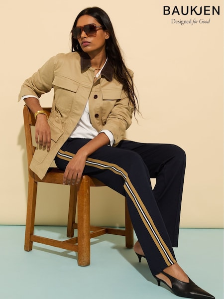 Baukjen Blue Marjorie Side Stripe Ponte Trousers (F69962) | 5,948 UAH
