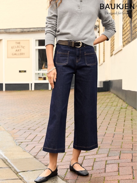 Baukjen Blue Jena Organic Wide Crop Jeans (F69965) | $151
