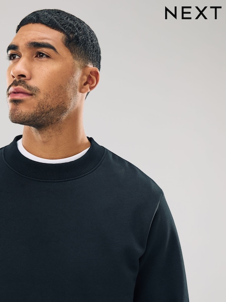 Black Regular Fit Heavyweight Cotton Rich Crew Sweatshirt (F69968) | €34 - €37