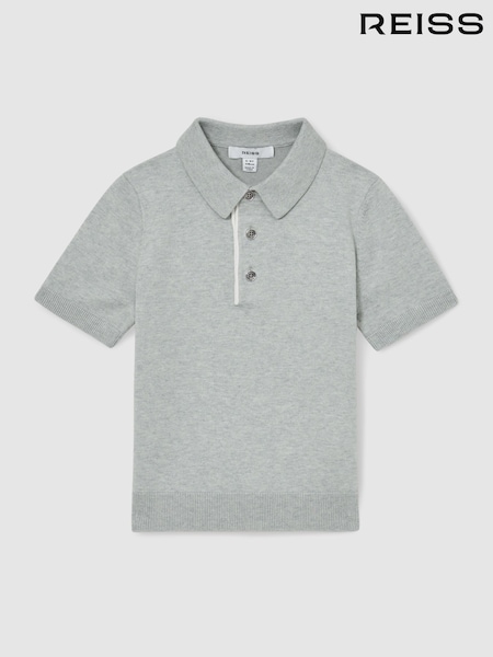 Reiss Washed Sage Finch Contrast Placket Polo Shirt With Cotton (F69989) | AED245
