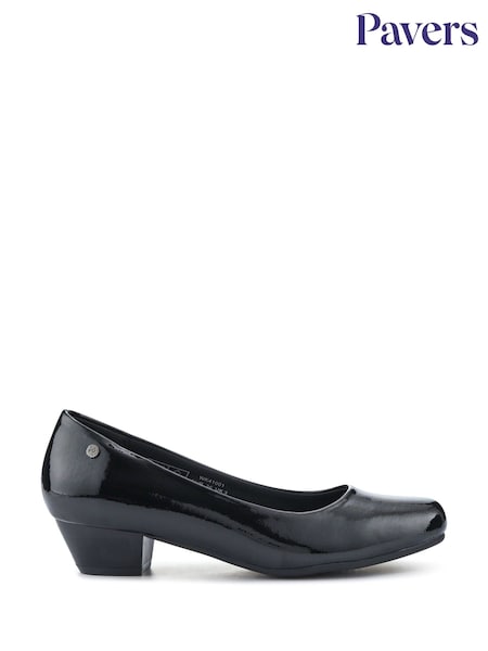 Pavers Black Patent Smart Cushioned Court Shoes (F70135) | €46