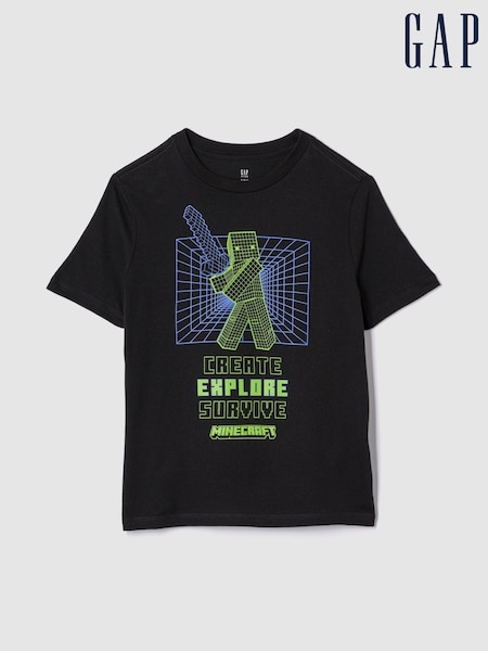 Gap Black Minecraft Graphic T-Shirt (4-13yrs) (F70140) | €23
