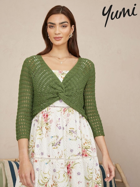 Yumi Green 100% Cotton Crochet Knitted Top (F70185) | 2,583 UAH