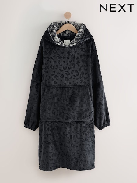 أسود شكل فهد - Oversized Hooded Blanket (F70272) | ‏151 د.إ.‏