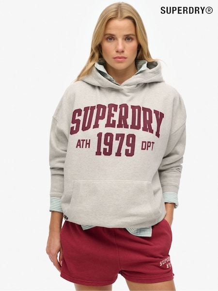 אפור - Superdry קפוצ'ון בייסיק אתלטי בגזרת רפויה (F70273) | ‏251‏₪