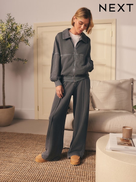 Charcoal Grey Wide Leg Joggers (F70291) | €32