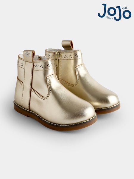 Gold - Jojo Maman Bébé Cosy Lined Chelsea Boots