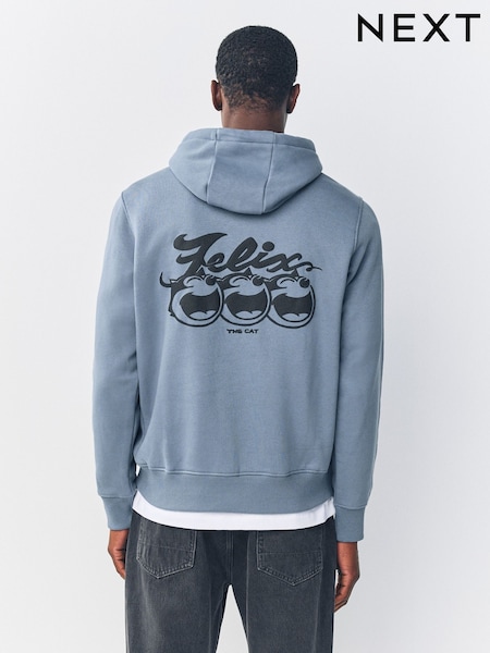 Blue Felix License Graphic Print Hoodie (F70381) | €50