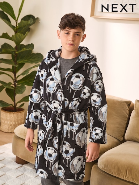 Black/White Football Robe (3-16yrs) (F70408) | 74 QAR - 109 QAR