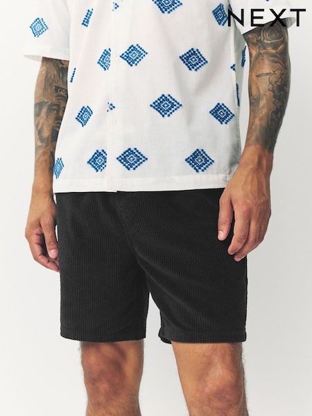 Preto - Jumbo Cord Shorts (F70428) | R$ 230