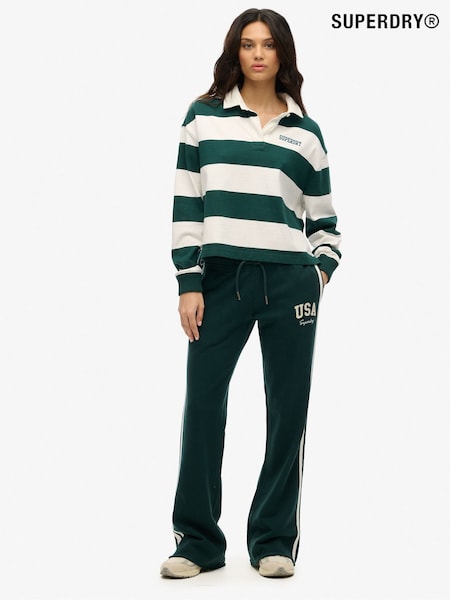 Superdry Green Athletic Essentials Stripe Flare 100% Cotton Joggers (F70444) | R$ 445