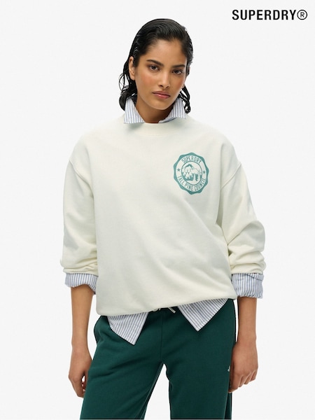 Kermanvaalea - Superdry Lo-Fi Outdoor Yksivärinen Loose Pyöreä kaula-aukko 100% Cotton Collegepaita (F70448) | €71