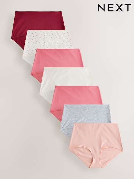 Berry/Pink Full Brief Cotton Rich Knickers 7 Pack (F70461) | €16