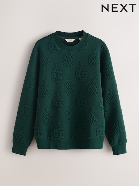 Verde oscuro - Sudadera con cuello redondo - Pattern Christmas Crew Sweatshirt (F70473) | 43 €