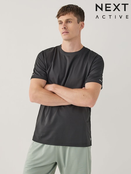 Black Active Gym Textured Training T-Shirt (F70553) | €18