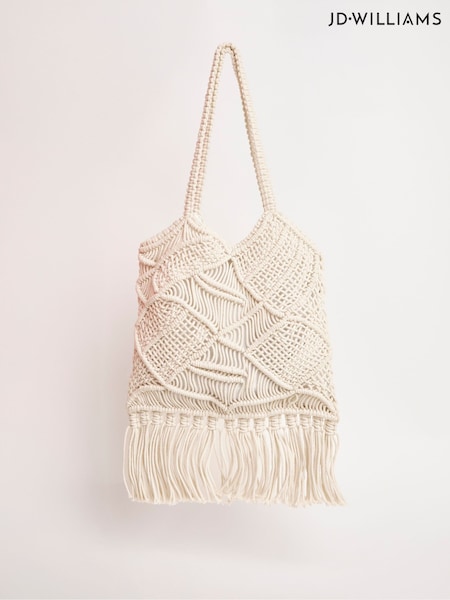 Alb - JD Williams Macrame Tote Bag (F70583) | 253 LEI