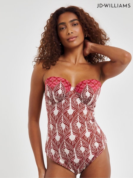 JD Williams Red Underwired Bandeau Swimsuit (F70587) | €43