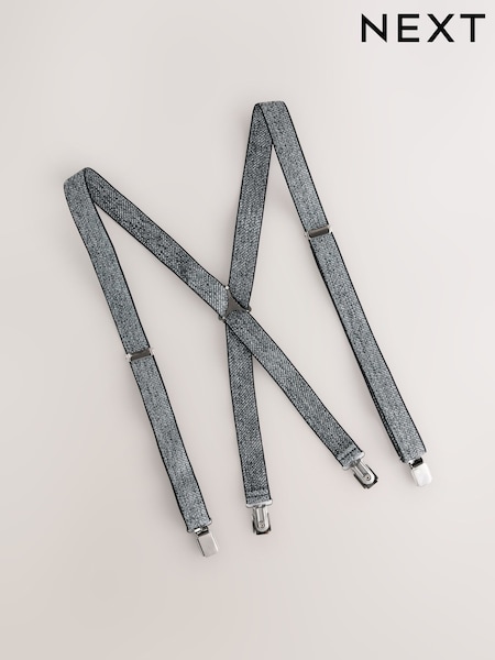 Silver Slim Glitter Braces (F70631) | €15
